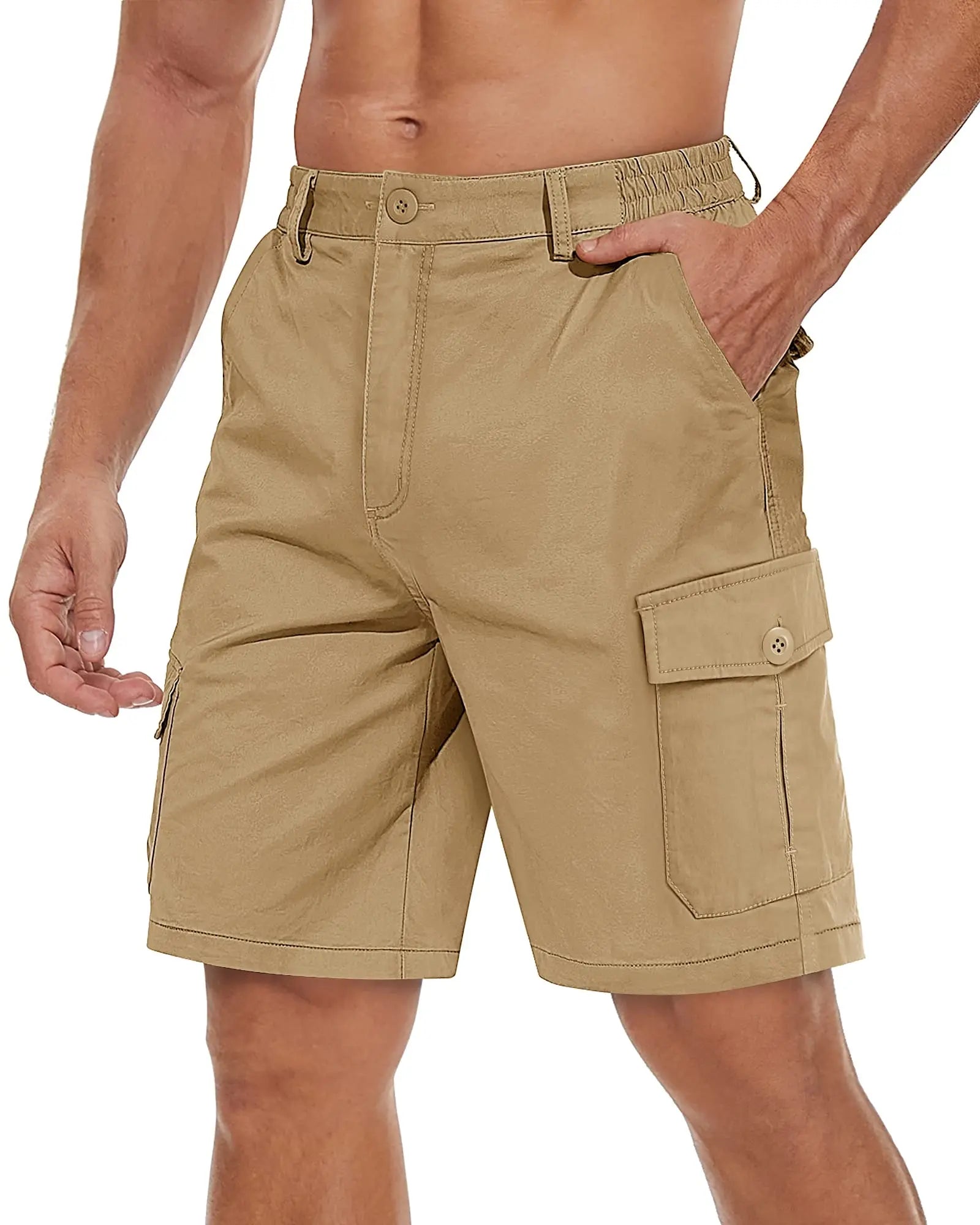 Short cargo para hombre, multibolsillos, cómodo, para verano