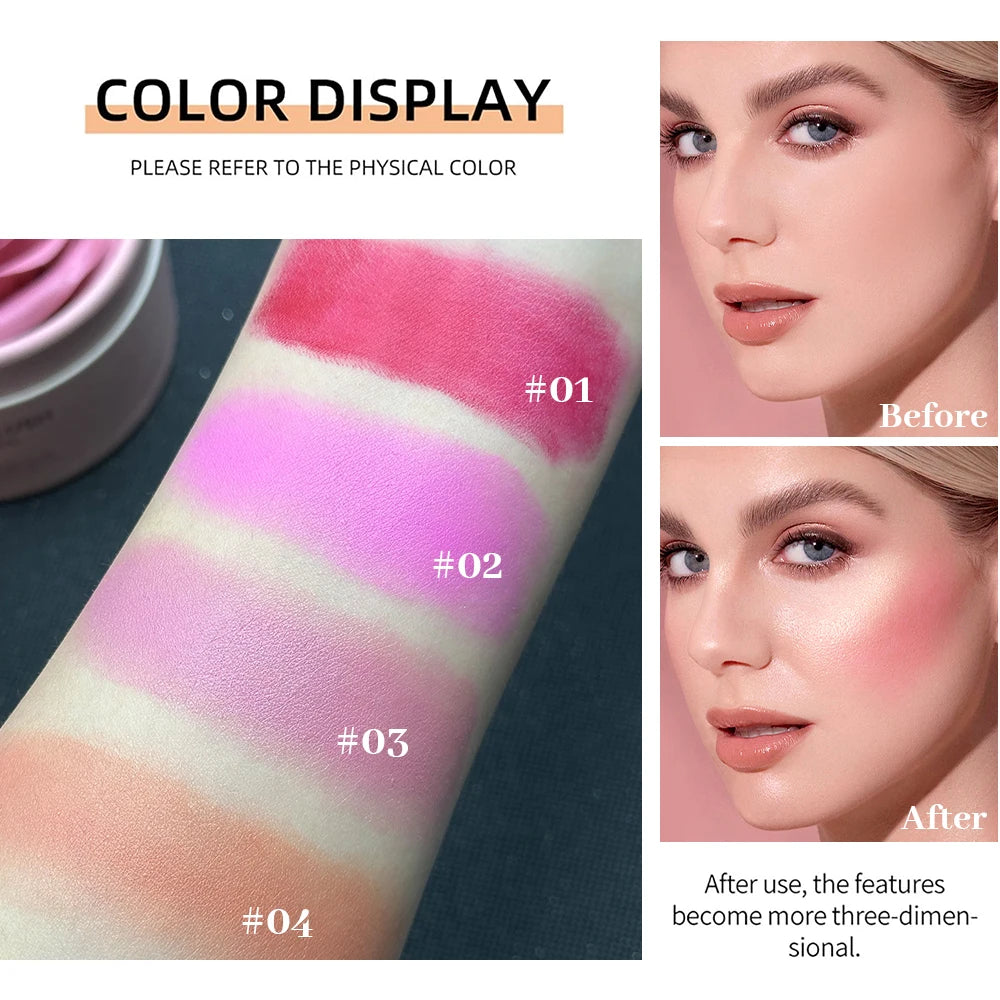 Fard à Joue en Forme de Rose - Idée Cadeau + Pinceau OFFERT