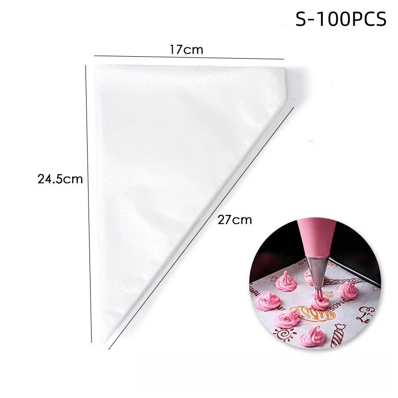 Lot de 100 Poches à Douille pour Pâtisseries - 3 Tailles