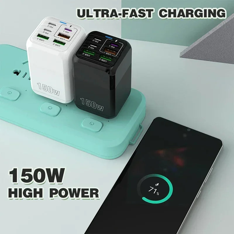 Chargeur Recharge EXPRESS 150W 6 en 1 - USB et USB C