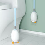 Brosse de toilette forme canard à poils doux à long manche
