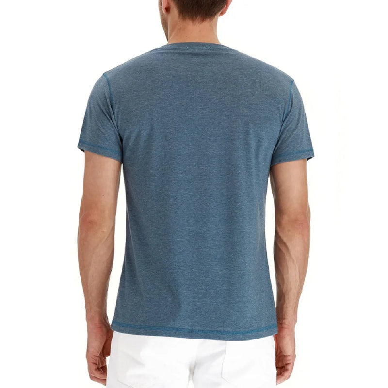 T-shirt Henley Manches Courtes en Coton pour Homme