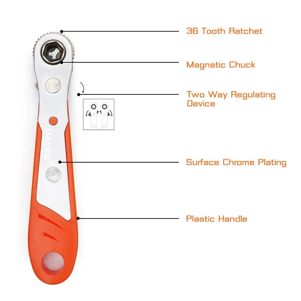 Mini Clé à ciquet multifonctionnelle + 10 embouts  tournevis OFFERTS