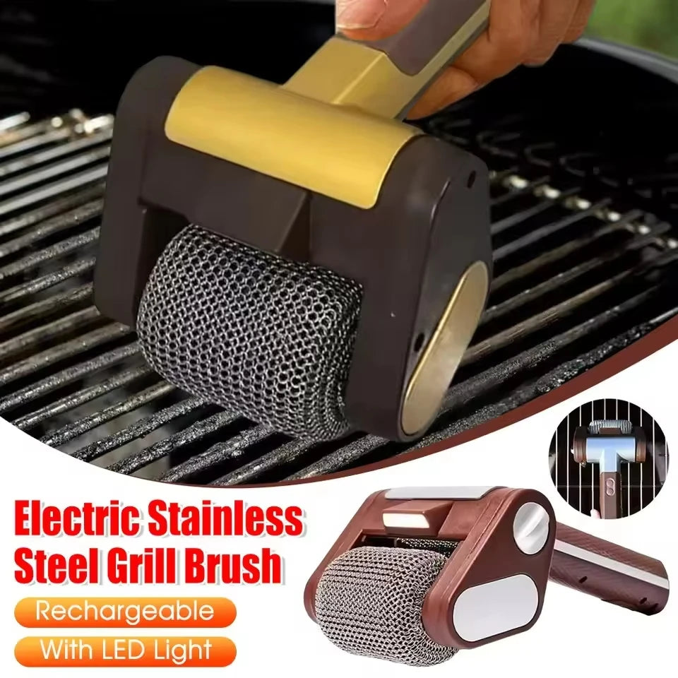 Brosse à Grill Électrique à Rouleau en Acier Inox 350 tr/min