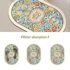 Tapis de Bain Antidérapant à Séchage Ultra-Rapide - Design Floral Élégant