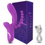 SENSUAL PEARLS - 4-in-1 vibrator: vibration, licking, sucking, and anal beads