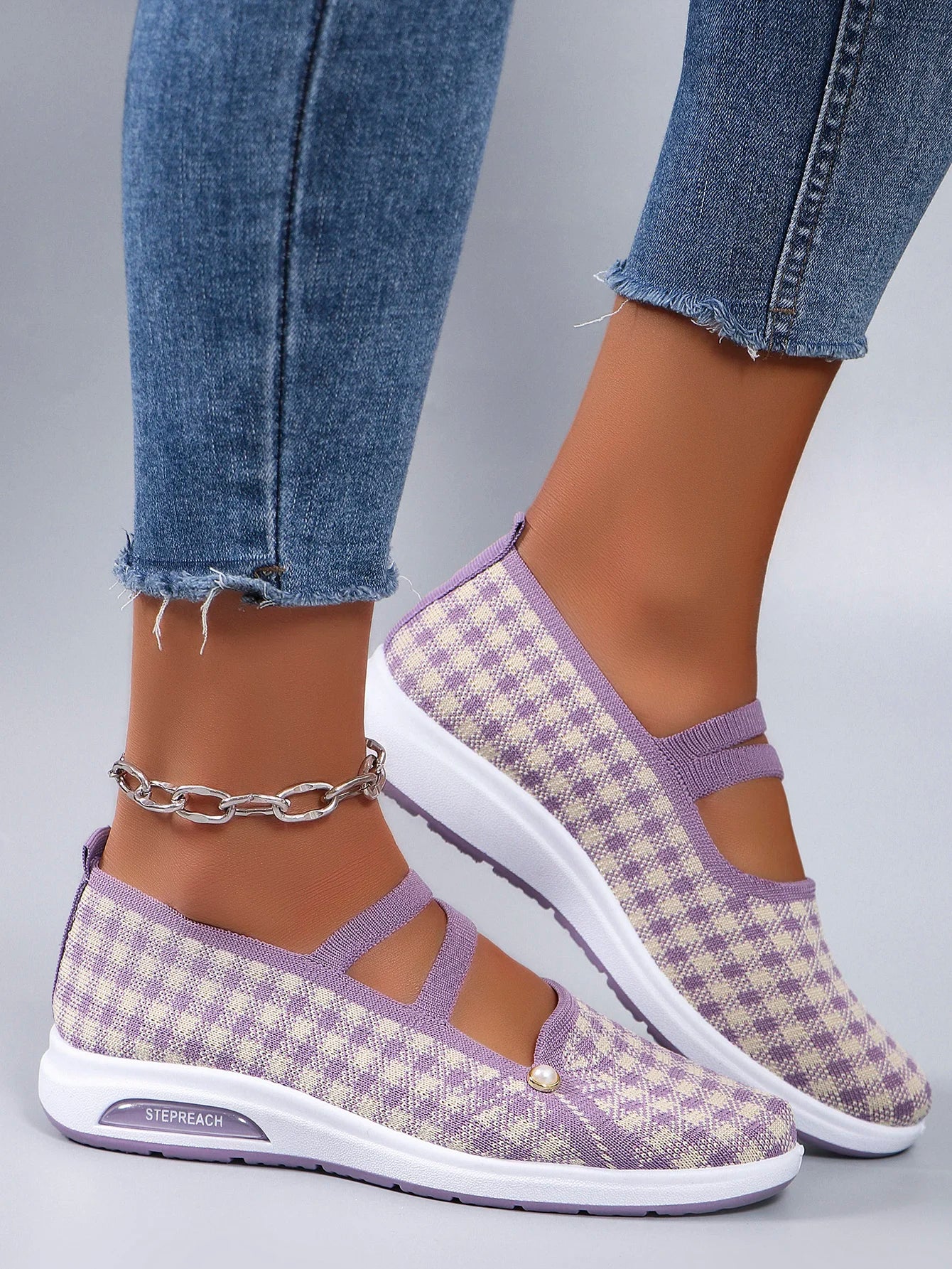 Chaussures Plates Confort Maille Respirante Élégante