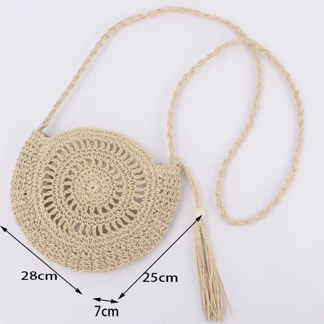 Mini Bandoulière d'été en Osier à Fermeture
