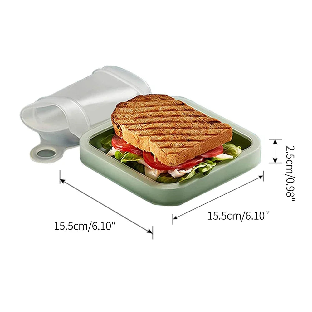 Boîte à Bento Sandwich avec Couvercle en Silicone