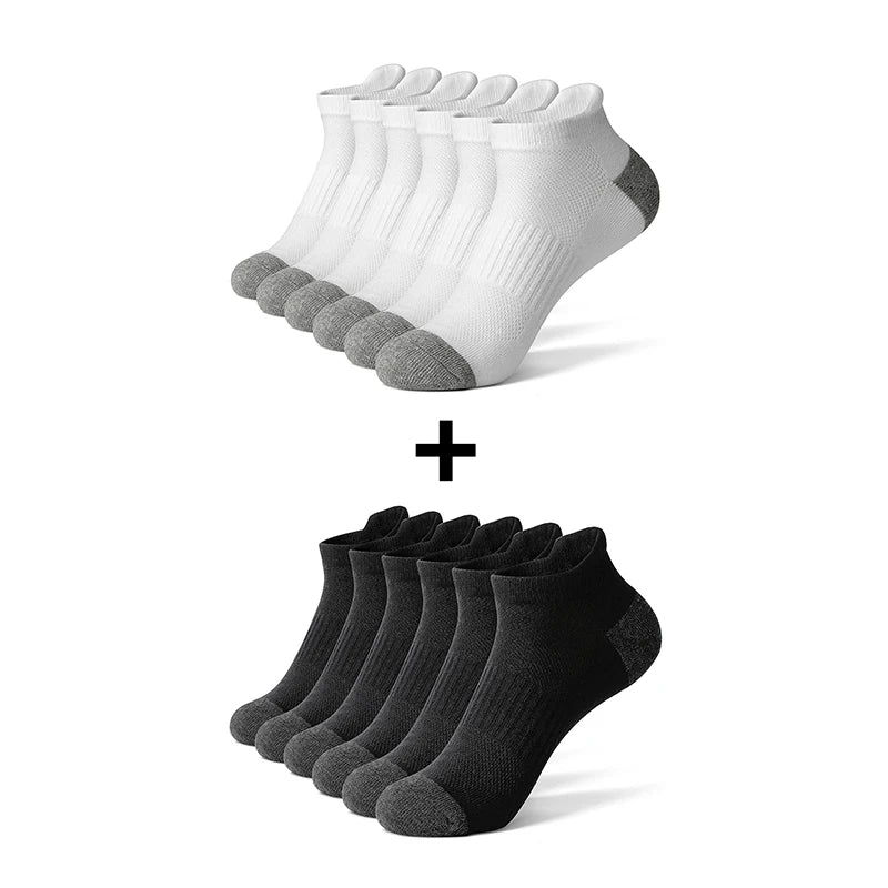 Lot de 12 Socquettes en Coton Respirant Mixte