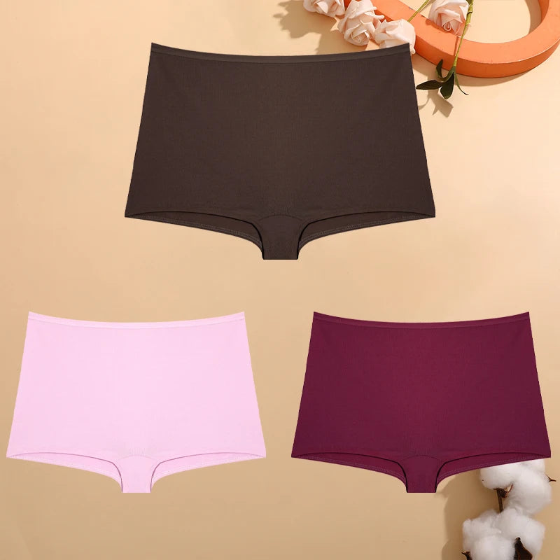 Lot de 3 Shortys Femme en Coton – Culottes Taille Basse Respirantes, Confortables & Extensibles