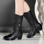 Bottes mi-longues talons bas - Intérieur fourré