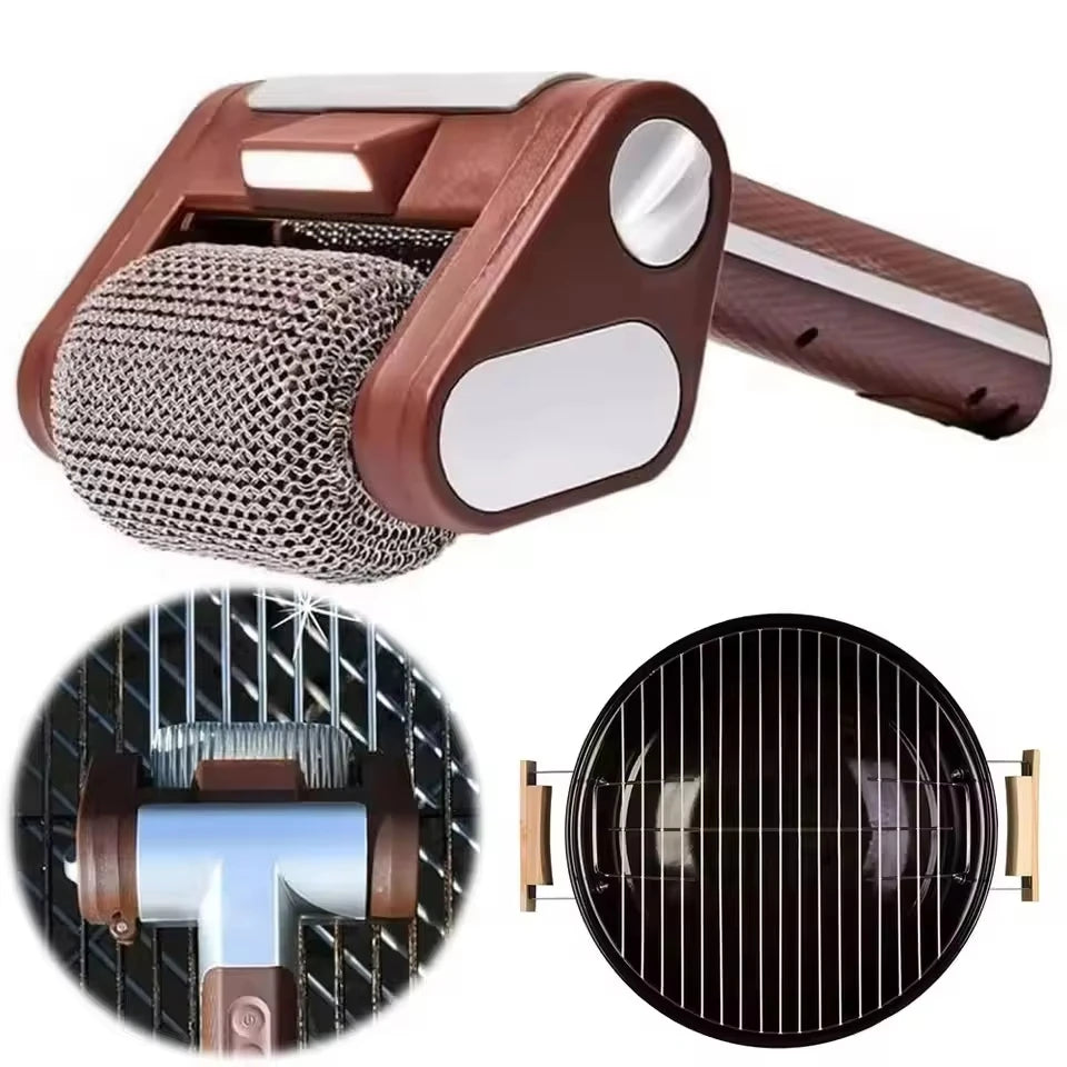 Brosse à Grill Électrique à Rouleau en Acier Inox 350 tr/min