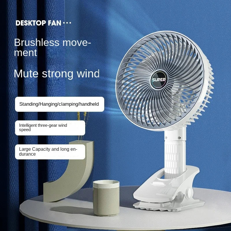 Mini ventilateur de bureau clipsable et pliable