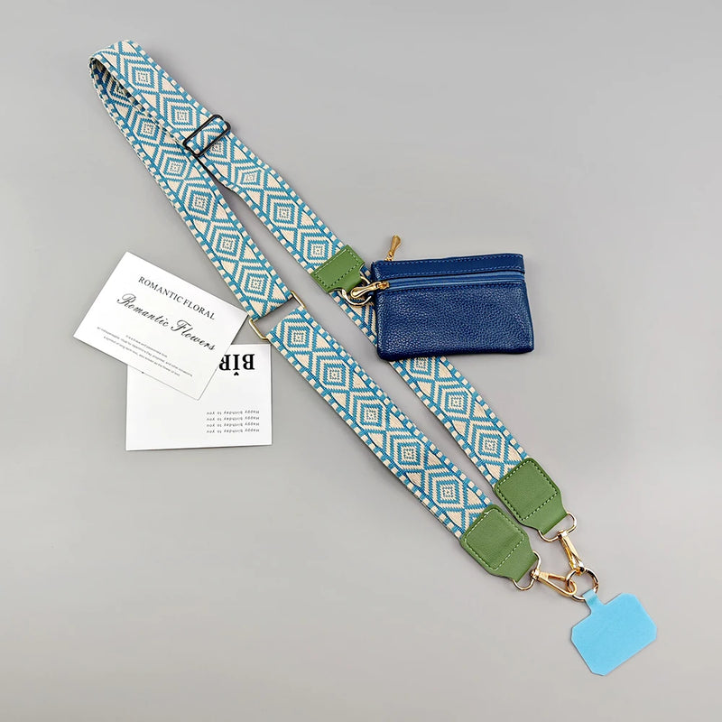 Bandoulière Téléphone Réglable avec Pochette Pratique