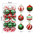 Lot de 30 Boules à Sapin de Noël aux couleurs traditionnelles - 60mm