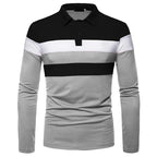 Polo Casual Chic à manches longues tricolore