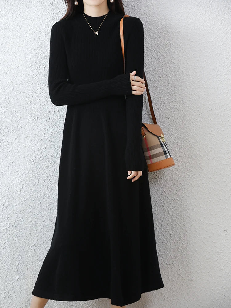 Robe longue en 100% Laine mérinos