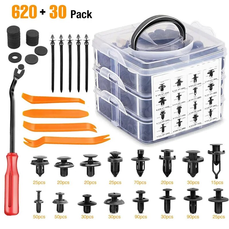 Kit de clips de fixation en plastique