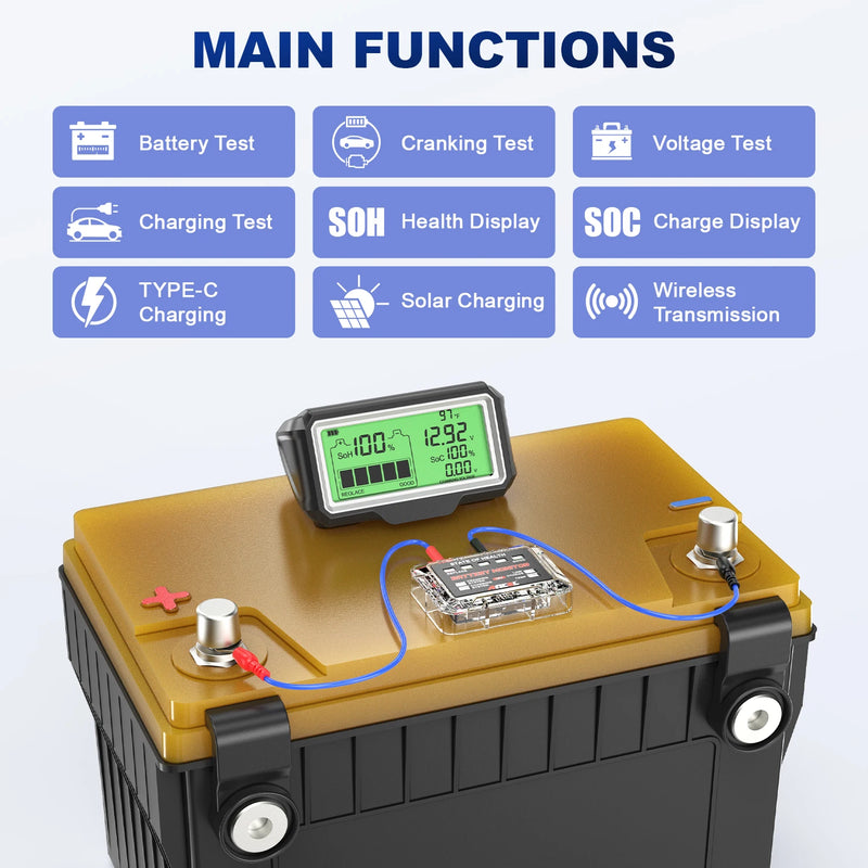 Mini testeur de capacité batterie de voiture 12V