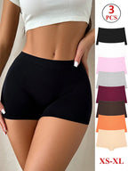 Lot de 3 Shortys Femme en Coton – Culottes Taille Basse Respirantes, Confortables & Extensibles