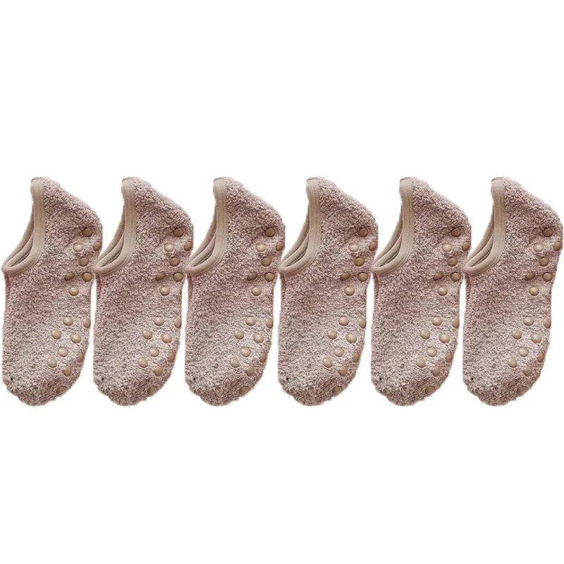 Lot de 3 Socquettes en Polaire Chaud antidérapantes