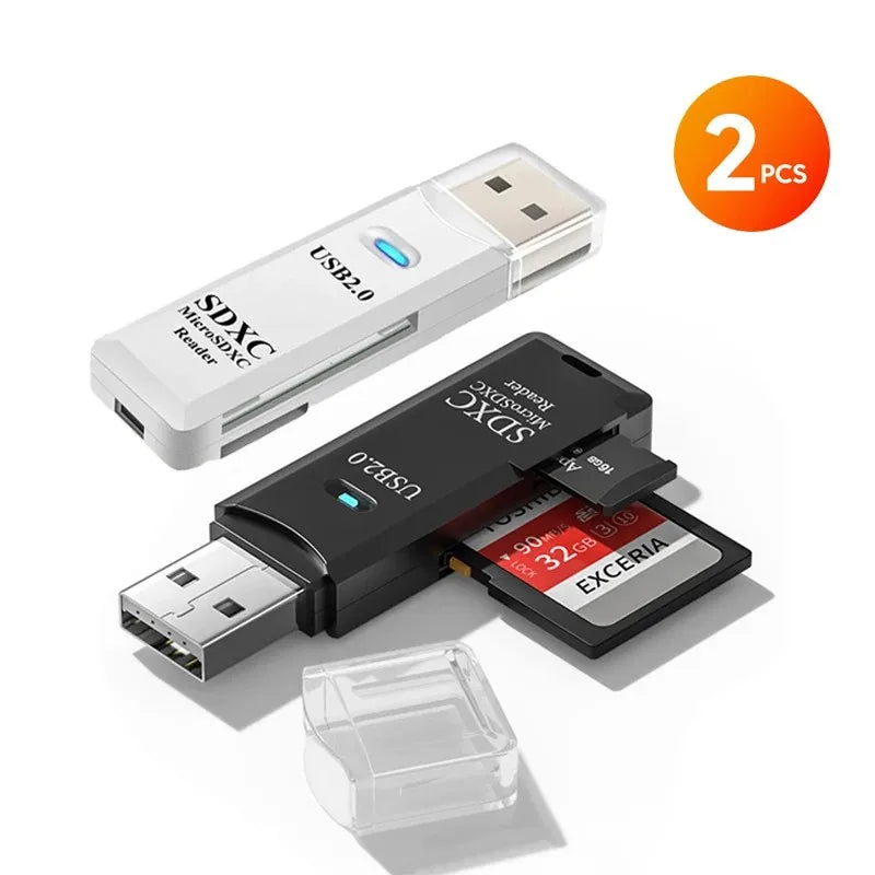 2x Mini Lecteur Carte Mémoire USB 3.0 SD Micro SD TF OTG - Haute Vitesse et Compatibilité