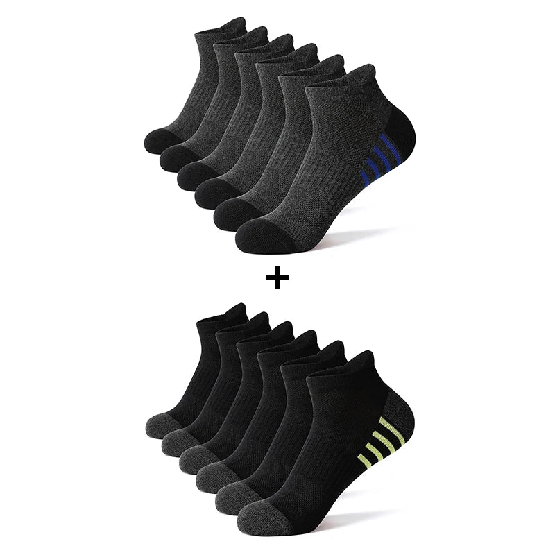 Lot de 12 Socquettes en Coton Respirant Mixte