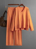 Ensemble pull et pantalon à tricot décontracté