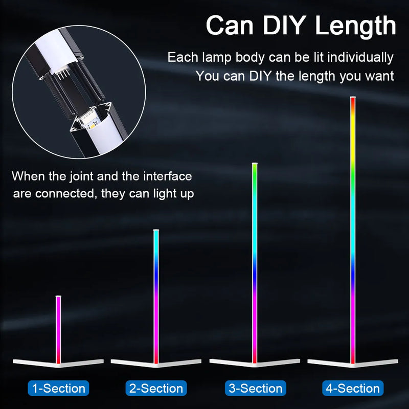 Barre lumineuse d'angle RVB intelligente avec Bluetooth