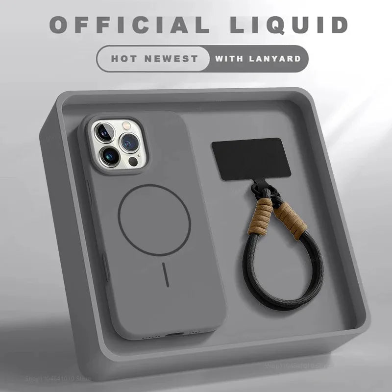 Coffret Smartphone - Coque Magnétique en Silicone & Dragonne