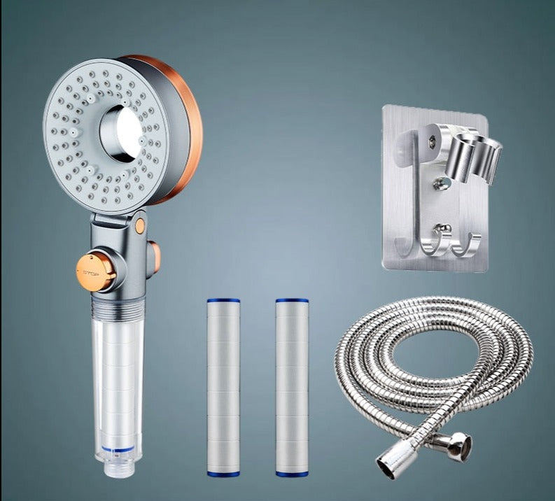 Pommeau de douche double tête économiseur d'eau + 2 filtres