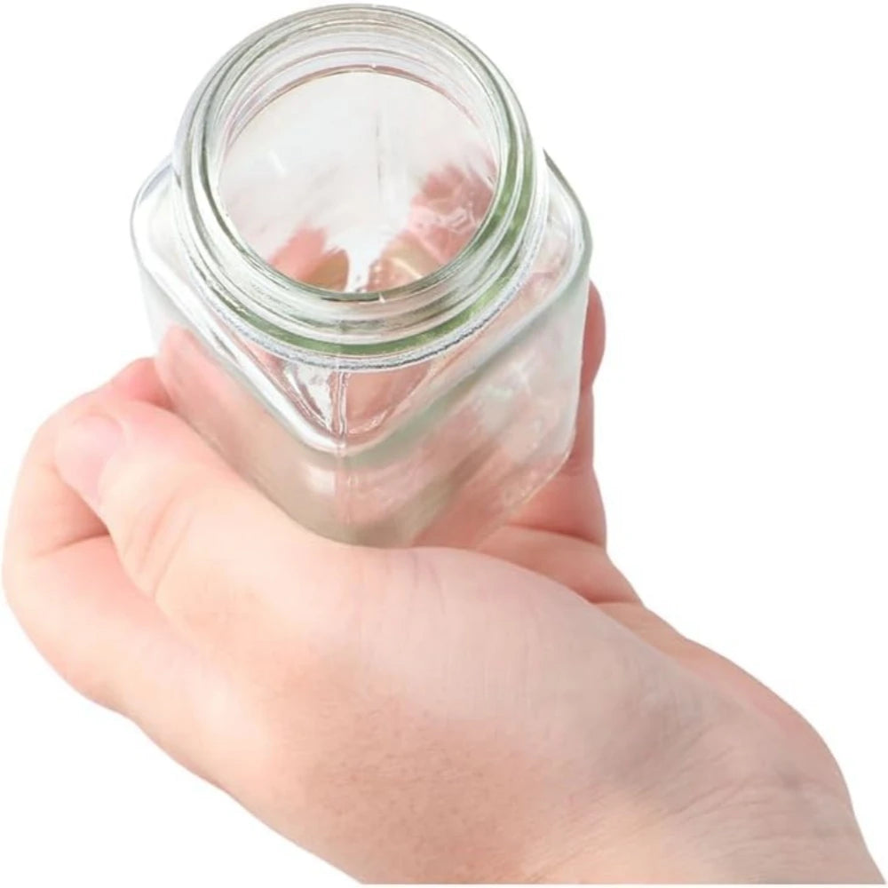 Lot de 6 Pots à Épices en Verre avec Couvercles en Bambou – Étiquettes, Entonnoir, Brosse et Crayon Inclus