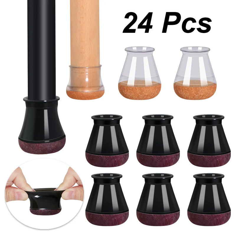 Lot de 24 Protège-Pieds en Silicone Antirayures