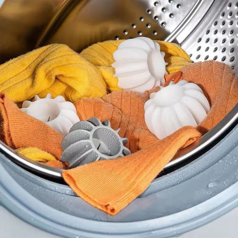 Lot de 6 boules de lessive en silicone réutilisables - Attrape poils