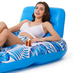 Matelas de Piscine Gonflable avec Dossier & Porte-Gobelets