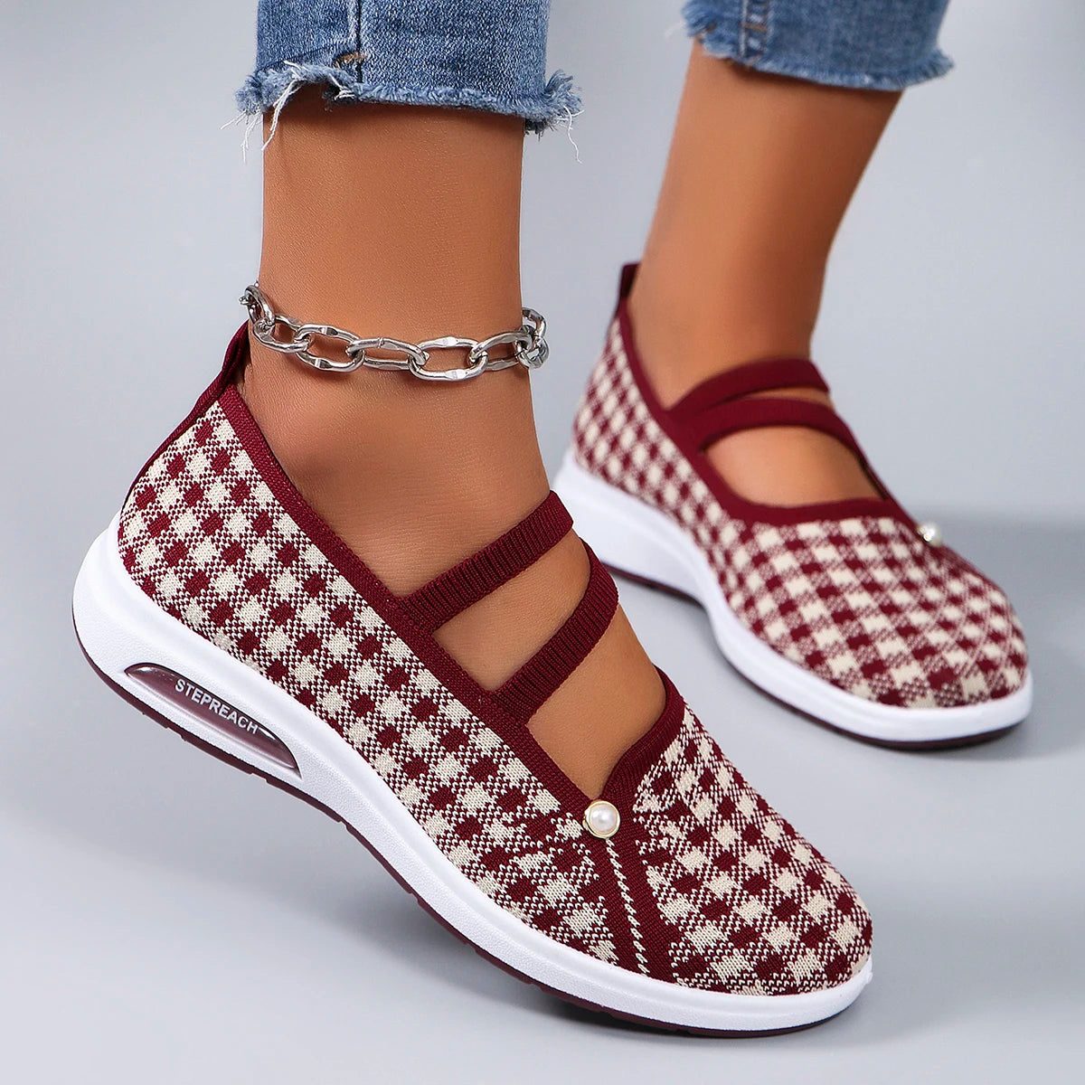 Chaussures Plates Confort Maille Respirante Élégante