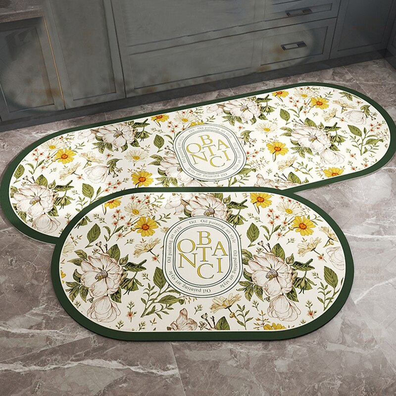 BOTANIC - Tapis de cuisine floral antidérapant