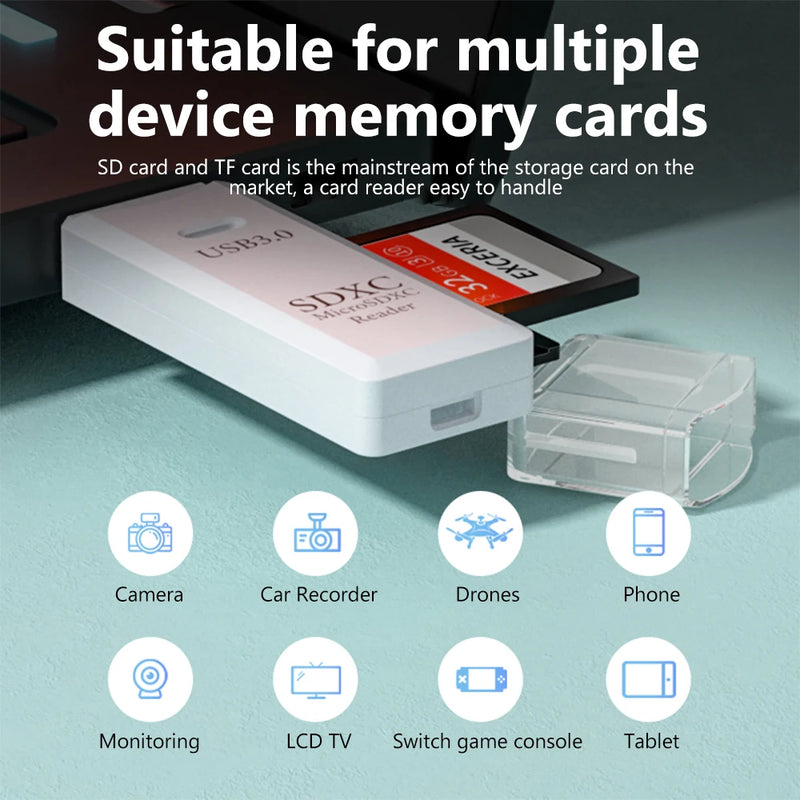 Lecteur de cartes Micro SD 2 en 1 USB 3.0 - Transfert ULTRA Rapide