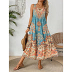 Robe Longue à Motif Ethnique Fluide & Légère