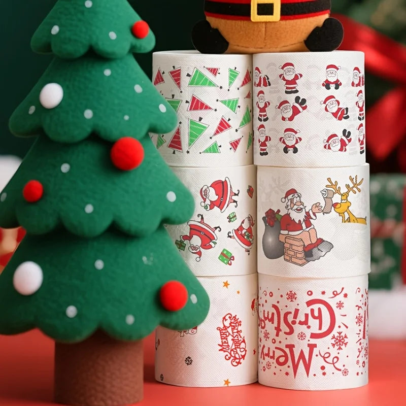 5 Rouleaux de Papier Toilette Motif de Noël