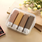 Lot de 4 bouteilles de voyage 90ML avec trousse de toilette