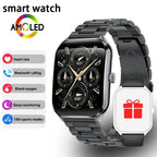 Noir Maille épaisse + Bracelet Noir Silicone OFFERT