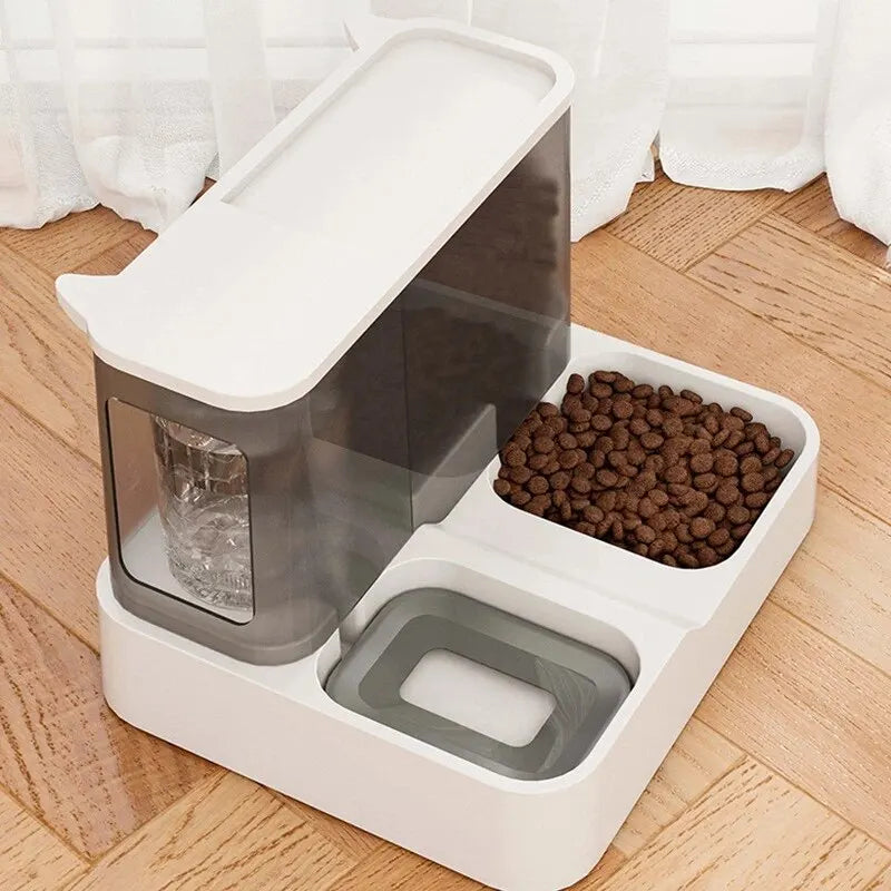 Distributeur automatique d'eau et de croquettes 2 en 1 pour animaux