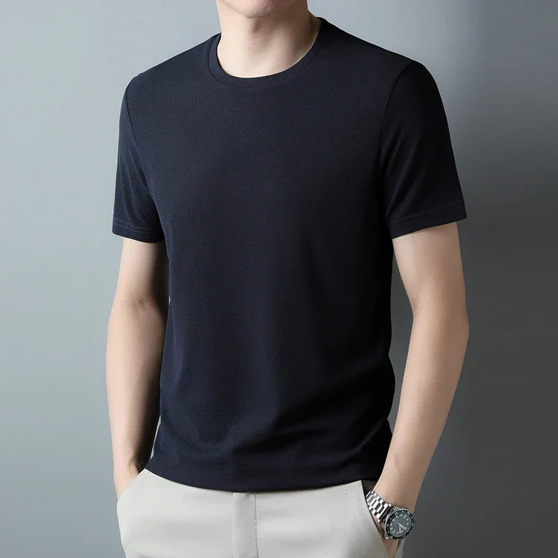 Men's Breathable Waffle Knit Crew Neck T-Shirt
