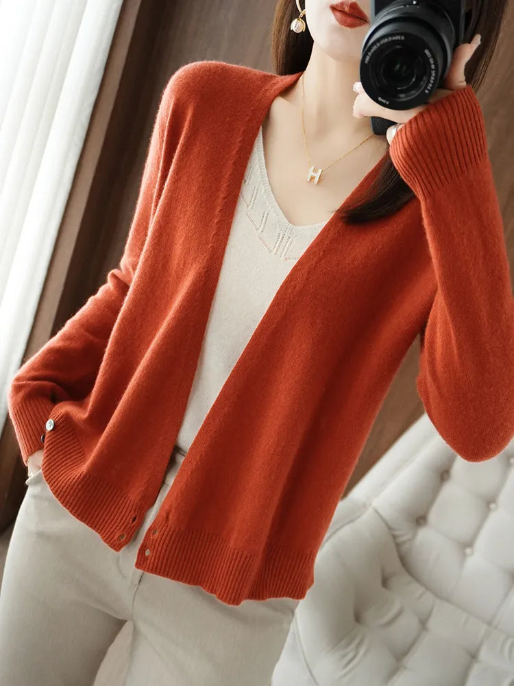 Cardigan Cache-coeur en laine mélangée