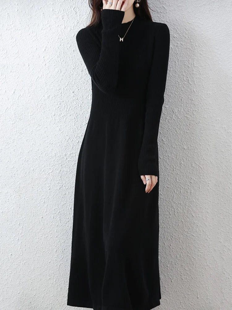 Robe longue en 100% Laine mérinos