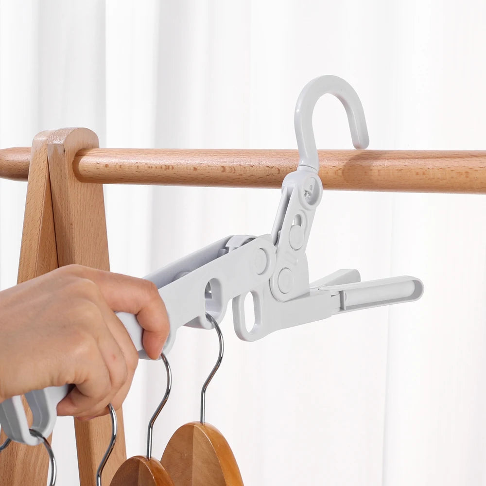 2x Support à Vêtements Compact – 5 Accroches Rétractables + 1 OFFERT