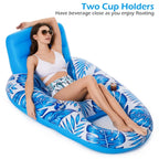 Matelas de Piscine Gonflable avec Dossier & Porte-Gobelets