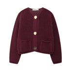 Cardigan Décontractés à gros boutons doré pour Femme